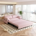 thumbnail image 1 of 63.8" Sofa Bed Queen Size, Pull Out Couch Bed, 3-in-1 Convertible Sleeper Sofa with Side Pocket, Modern Velvet Futon Couch for Living Room, Small Space, Apartment, Bedroom, Pink, 1 of 9