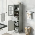 thumbnail image 1 of 63.8 inch Tall Bathroom Cabinet Freestanding Storage Tower with Drawer and Doors Adjustable Shelf Narrow Cabinet, 1 of 7