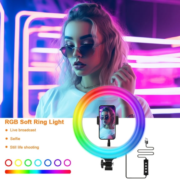 63" Adjustable Ring Light with Tripod & Phone Holder, Dimmable LED for Makeup, YouTube, TikTok, Live Streaming, Perfect Holiday Gift