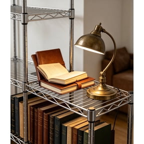 63" Chrome Wire Shelving Posts, Set of 4 Heavy Duty Stainless Steel Poles for Commercial Storage Racks & Wire Shelving Units