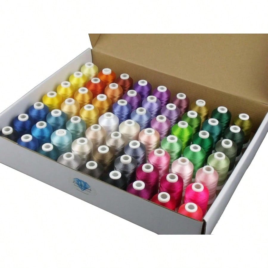 63 Colors Polyester Compatible with Brother Embroidery hine Thread Kit 40 Weight Compatible with Brother lock Janome Singer Pfaff Husqvarna Bernina Embroidery Sewing hines 550Y