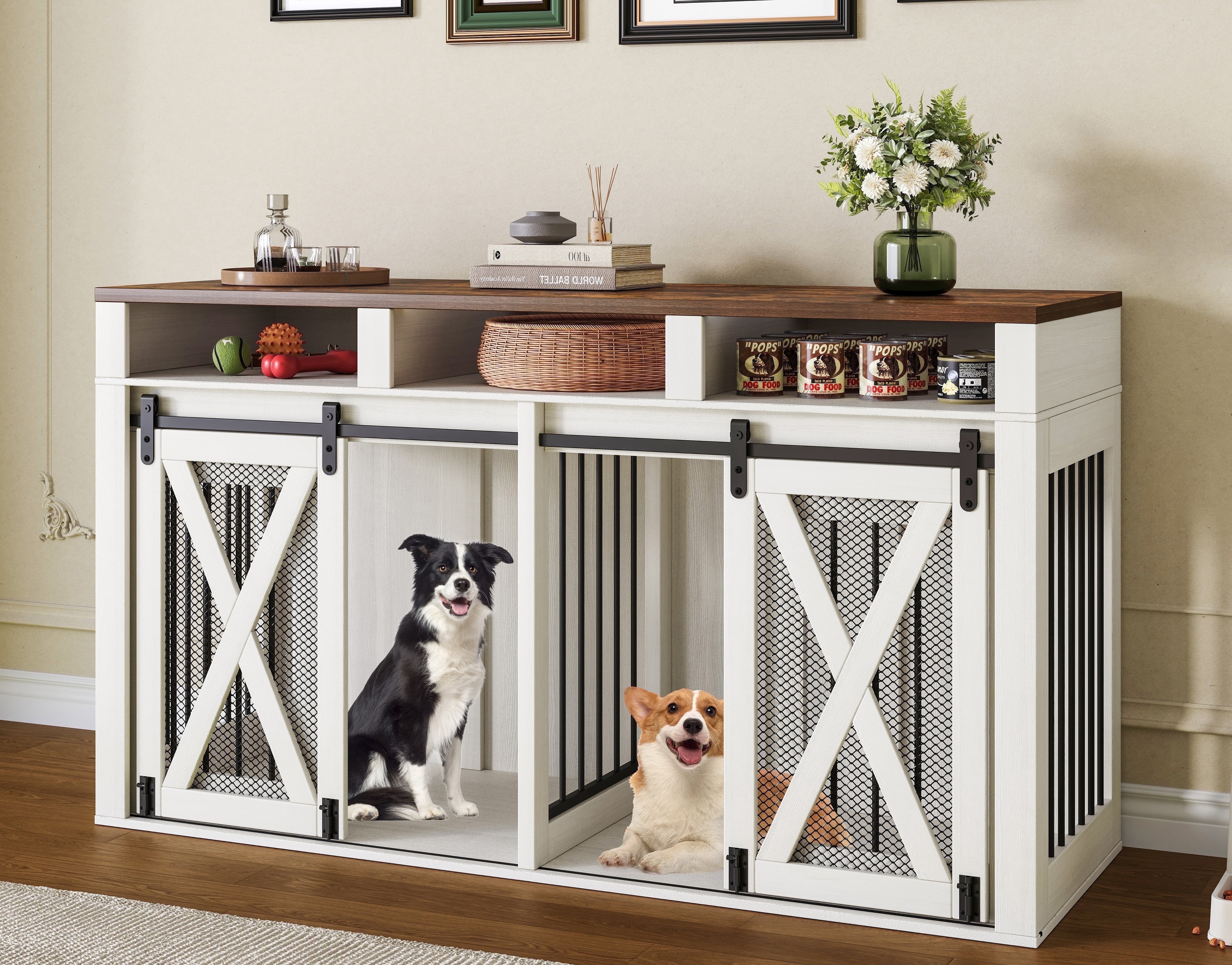 Snapshot of Pet Crate Furniture With Shelf For Farmhouse Homes