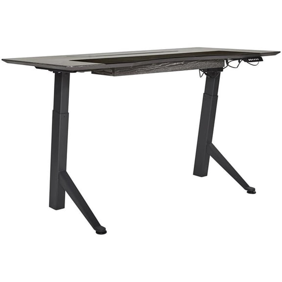 Unique Furniture 63" Electric Height Adjustable Standing Desk in Gray Ash