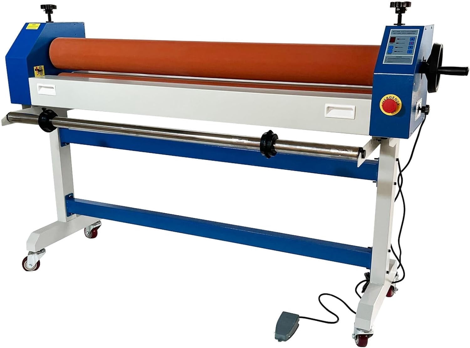 63" Electric Manual Dual Use Cold Laminator Rubber Roller Cold Laminating Machine Single Sided Wide Format