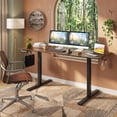 thumbnail image 1 of 63" Electric Standing Desk with 3 Memory Heights and 2 Hanging Hooks, Adjustable Height Sit Stand Home Office Desk,Rustic Brown, 1 of 8