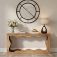 thumbnail image 1 of 63" Farmhouse Console Table With Storage - Wavy Scalloped Narrow Entryway Sofa Table, Long Hallway Stand For Living Room (Wood), 1 of 9