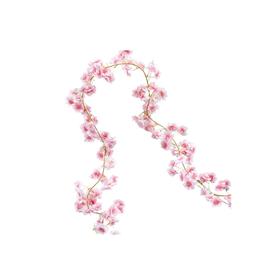 63'' Flower Garland,Artificial Hydrangea Vine Flowers, Hanging Fake Hydrangeas Vine for Room Anniversary Wedding Birthday Christmas Wall Arch Decor,Pink Flower,Cute Spring Summer Decor