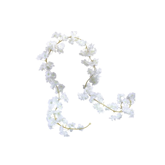 63'' Flower Garland,Artificial Hydrangea Vine Flowers, Hanging Fake Hydrangeas Vine for Room Anniversary Wedding Birthday Christmas Wall Arch Decor,White Flower,Cute Spring Summer Decor