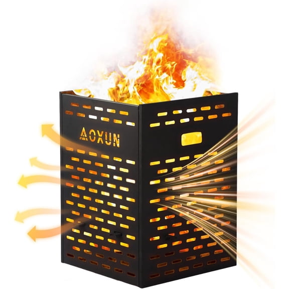 63 Gallon Ultra Thick Burn Barrel for Yard Waste | Heavy Duty Outdoor Incinerator Drum with Burn Cage for Paper, Leaves, Trash & Wood