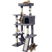 63" H Cat Tree Tower with Hammock Gray