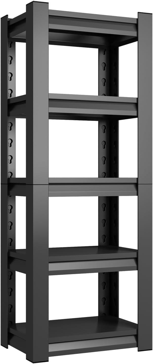 Heavy Duty 5-Tier Metal Storage Rack – 24D X 48W X 72H Garage Shelving Unit, 500 Lbs Per Shelf