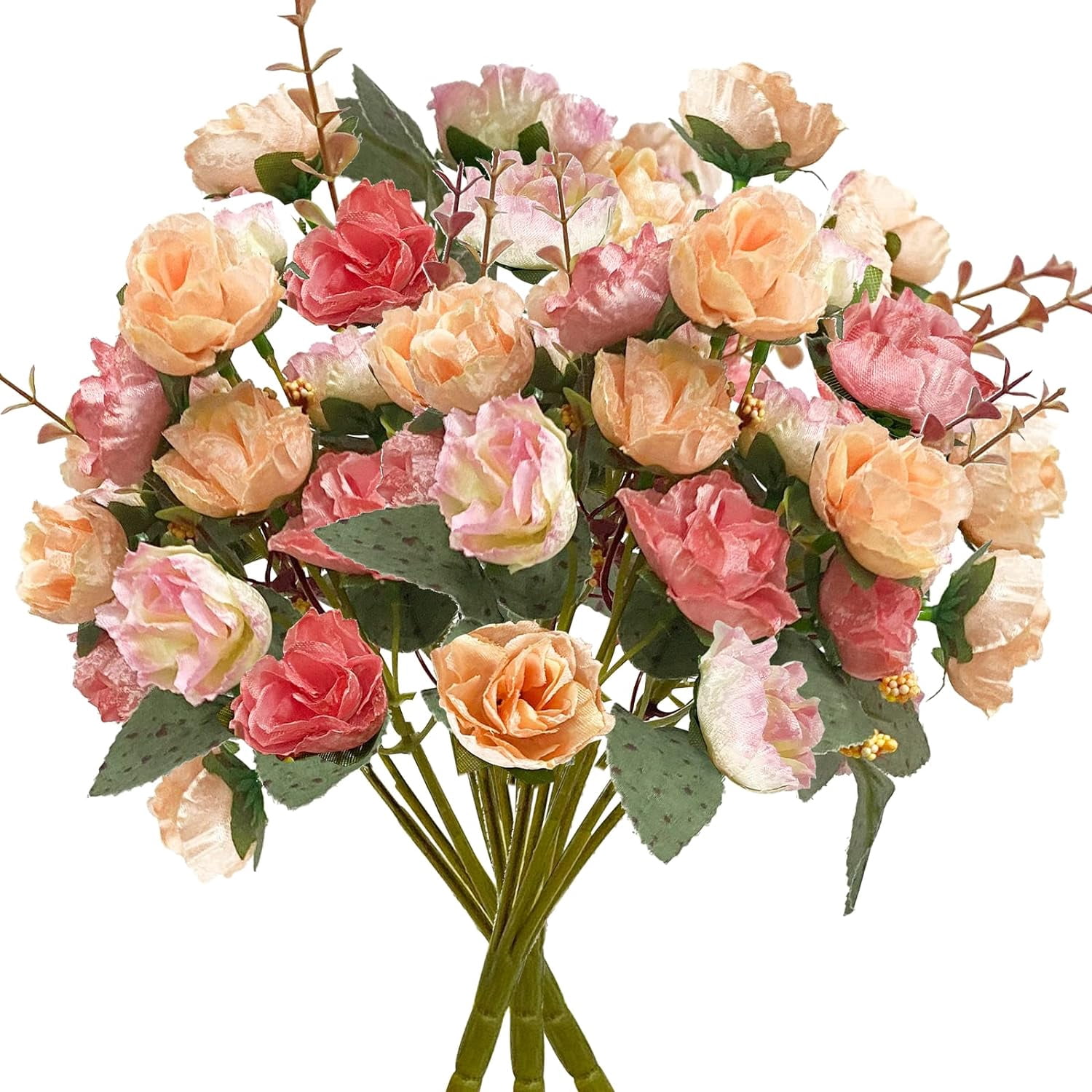 63 Heads Rose Artificial Flowers Bouquet 3 Bundles Fake Flowers for Cemetery Decorations Silk Flowers Fake Rose Home Decor Wedding Bouquet Faux Flower Summer Decor(Purple)
