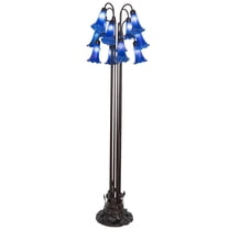63" High Blue Tiffany Pond Lily 12 LT Floor Lamp