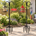 63 Inch 2 Pack-Double Hooks Heavy Duty Metal Garden Shepherd Hook with ...