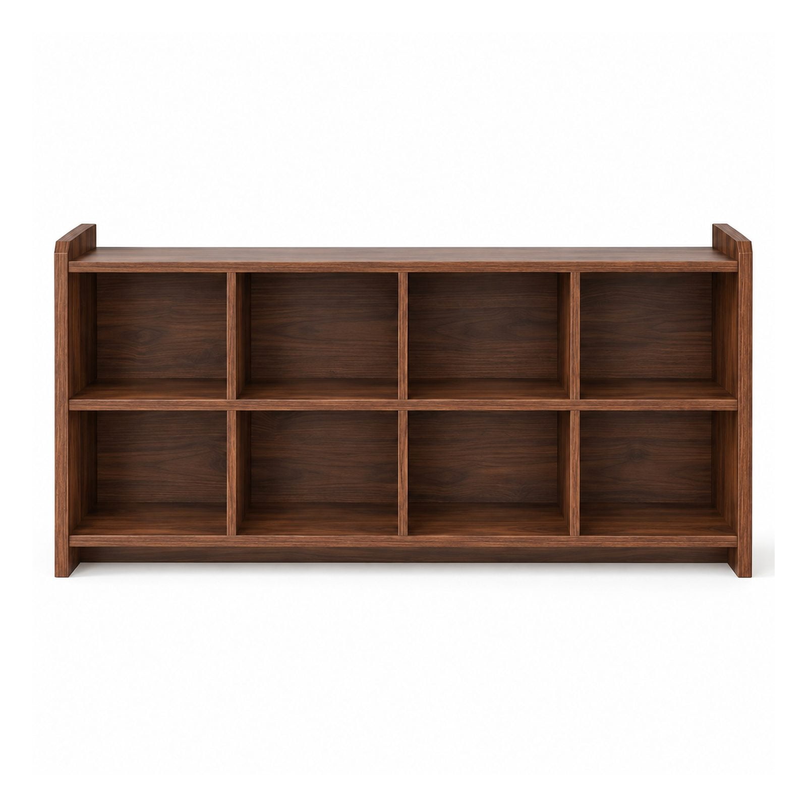 Cubing Language 63-Inch 8-Cube Low Storage Organizer, Horizontal Walnut Wood Open ...