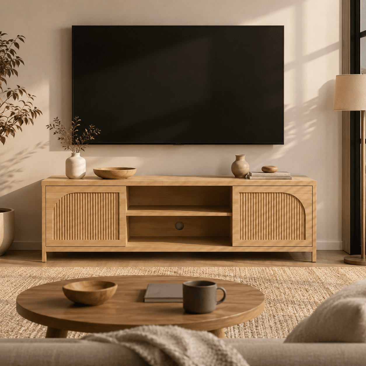 バンブーファニチャーテレビステーション【cabinet】 Bamboo TV Stands & Entertainment Centers in Living Room Furniture