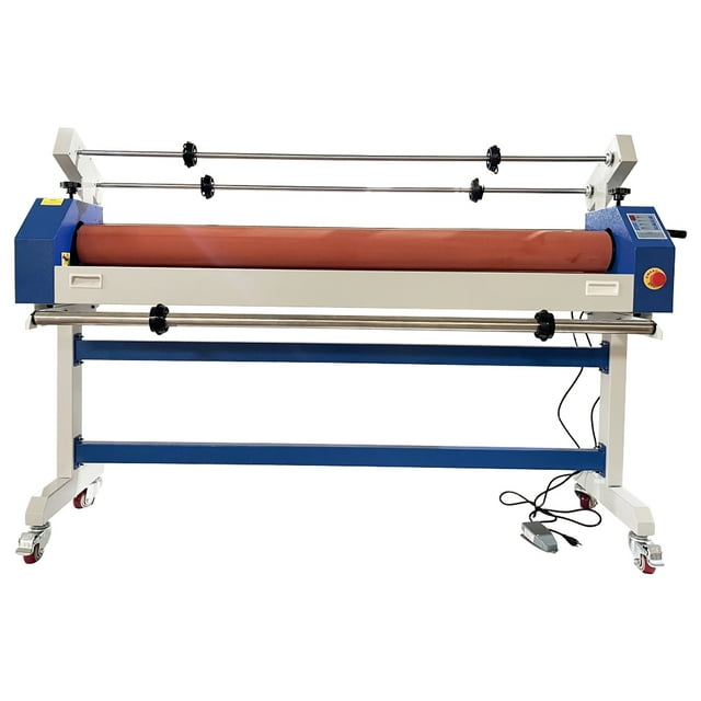63 Inch Cold Laminating Machine Semi-auto Electric/Manual Cold Roll Laminator with Self-Removing Film Function 110V for Photo Poster Ads