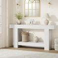 thumbnail image 1 of 63 Inch Console Table with Open Storage,2-Tier Farmhouse Entryway Console Table,Long Sofa Accent Table for Entrance, Hallway ,Living Room﻿,White, 1 of 6