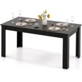 thumbnail image 1 of 63-Inch Dining Table for 4-6 People, Rectangular Wooden Kitchen Table, L-Shaped Legs, 330 LBS Weight Capacity, Modern Farmhouse Dinette Table for Restaurant, Living Room, Family (Black), 1 of 18