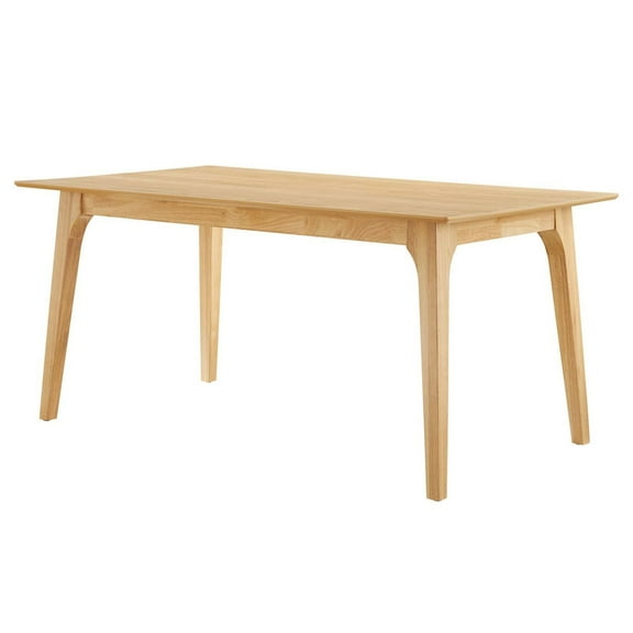 63 Inch Dining Table, Brown Oak, Wood, Rectangular, Kitchen Cafe Bistro Hospitality Restaurant, Modern Contemporary HB36104