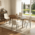 thumbnail image 1 of 63.2'' Dining Table Set,Modern Kitchen Table with 4 Upholstered Chairs,5 Piece Table Set for Dining Room,Apartment, 1 of 7