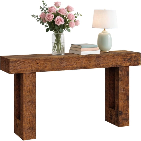 63 Inch Farmhouse Console Table, Long Console Table, Large Narrow Entryway Tables for Living Room, Hallway, Entrance, Foyer, Rustic Rectangular Design