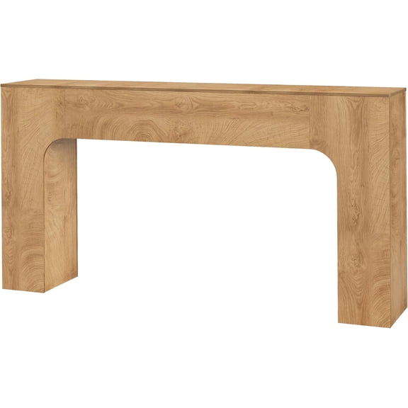 63 Inch Farmhouse Long Console Table, Wooden Sofa Table for Behind Couch, Entryway Furniture for Living Room or Hallway, Foyer Accent in Ring Oak