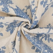 63 Inch Flower Cotton Fabric By The Yard Bundles Linen Canvas Blend Soft Flowers Pattern White Floral Rectangle Fabric