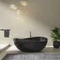 63 Inch Freestanding Solid Surface Bathtub, Stone Resin Soaking Tub ...