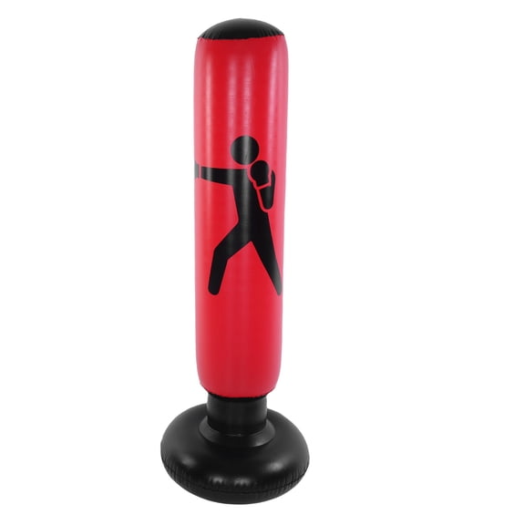 63 Inch Inflatable Boxing Pole, Thickened PVC Punching Bag for Kids Adults, Standing Kickboxing Column with Water Sand Base for Karate Taekwondo MMA Training