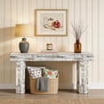 thumbnail image 1 of 63-Inch Long Console Table Wooden Rectangular Sofa Table Behind Couch Farmhouse Entryway Table For Hallway Living Room Entrance (Distressed White), 1 of 7