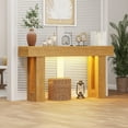 thumbnail image 1 of 63-Inch Long Console Table with Sensor Light, Farmhouse Entryway Table, Wooden Rectangular Sofa Table Behind Couch for Entrance, Hallway, Living Room, 1 of 8