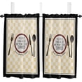 thumbnail image 1 of 63 Inch Long Tier Curtains for Kitchen, Kitchen Retro Tableware Yellow Plaid Bathroom Window Curtains Rod Pocket Short Curtains Window Treatment Tiers for Living Room Farmhouse 2 Panels, 1 of 5