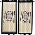 thumbnail image 1 of 63 Inch Long Tier Curtains for Kitchen, Kitchen Retro Tableware Yellow Plaid Bathroom Window Curtains Rod Pocket Short Curtains Window Treatment Tiers for Living Room Farmhouse 2 Panels, 1 of 1