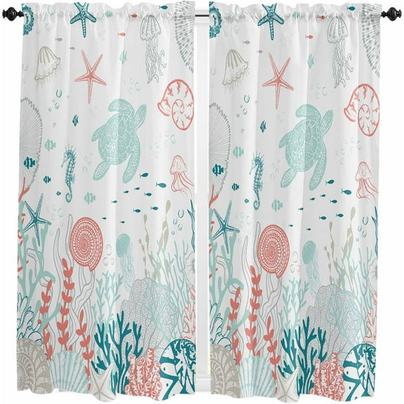 63 Inch Long Tier Curtains for Kitchen, Bathroom Window Curtains Rod Pocket Short Curtains Window Treatment Tiers for Living Room Farmhouse 2 Panels