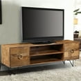 thumbnail image 1 of 63 Inch Mango Wood TV Cabinet with Spacious Storage, Natural Brown and Black - Saltoro Sherpi, 1 of 10