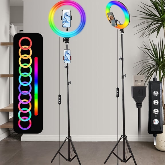 63-Inch Professional Ring Light with 10-Inch Dimmable LED, Adjustable Aluminum Tripod for Streaming, YouTube, , Makeup