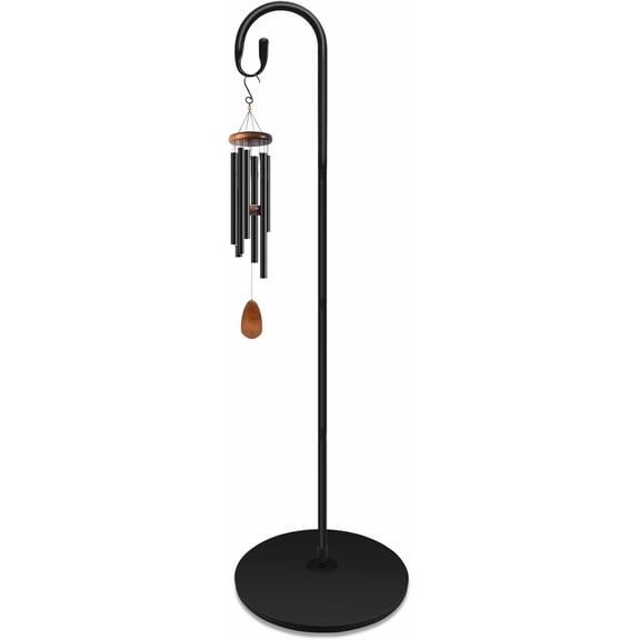 63 Inch Shepherds Hooks for Outdoor Indoor with Round Base Stand, Adjustable Shepherds Hook for Bird Feeder, Lanterns, Wind Chime in Patio Garden