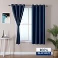 thumbnail image 1 of 63 Inch Thermal Insulated 100% Blackout Lattice Curtain Panels (2 Panels) Blue, 1 of 7