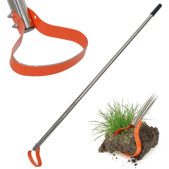 63-Inch Weed Remover Tool - Hoe for Weeds with 15 Sharp Spring Steel Blade & Anti-Loosening Nut, Adjustable Long Handle Weeder for Flower Beds, Yard, and Farm Weeding