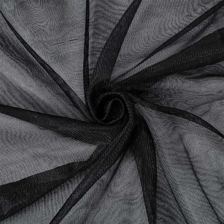 63 Inch x 5 Yard Polyester Tulle Fabric Black Fine Mesh Fabric Tulle Ribbon Netting for Embroidery DIY Lingerie Decoration Clothing Accessories Black