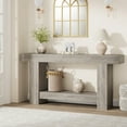 thumbnail image 1 of 63 Inches Long Console Table for Entryway, Wood Farmhouse Console Table for Living Room, 2-Tier Large Sofa Table with Storage, Wooden Entryway Entry Table for Entrance, Hallway, 1 of 6