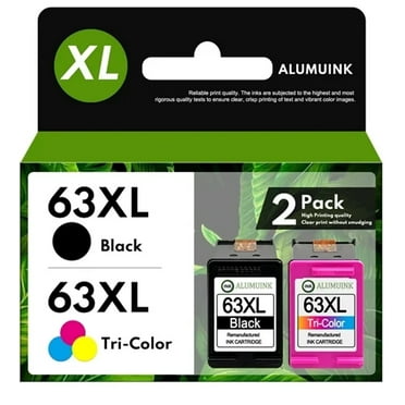 63XL Ink Cartridge 2 Pack Compatible for HP 63 Ink Cartridges Black Tri-Color for Officejet 3830 4650 5200 5255 Envy 4520 4512 DeskJet 1112 3630 Printer