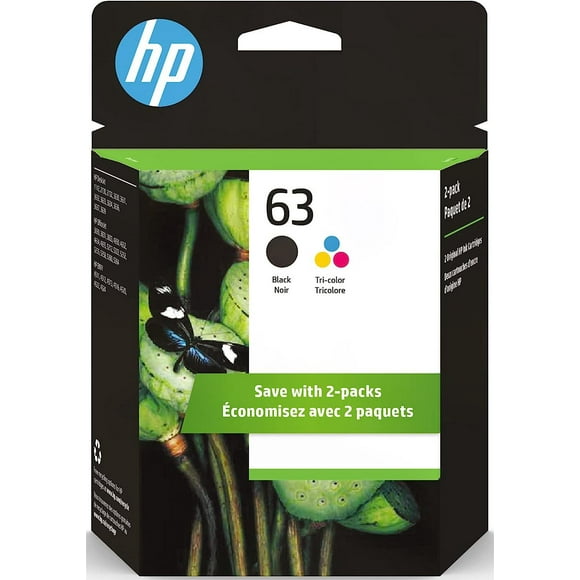 63 Ink Cartridges | for HP Ink 63 Black and Tri-Color 2-Pack