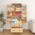 63" Kitchen Pantry with 2 Drawers, Wooden Kitchen Hutch
