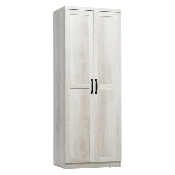 63" Kitchen Pantry Cabinet, 5-Tier Shelving, Adjustable Shelves, Antique White