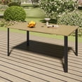 thumbnail image 1 of 63"L X 38"W Outdoor Dining Table with Umbrella Hole, 1 of 9