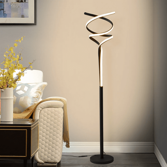 63" LED Spiral Floor Lamp Dimmable Contemporary Floor Lamps 34W Standing Lamp With Timer Corner Lamp Modern Floor Lamp For Living Room Bedroom Kitchen Office