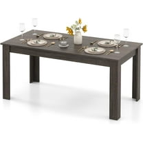 63“ Large Dining Table for 4-6 People, Rectangular Dining Room Table, Wooden Kitchen Table with L-Shaped Legs, Modern Farmhouse Dinette Table for Restaurant, Living Room, Family