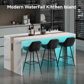 63" RGB Large Mordern Kitchen Tables Counter Height Table with Power Outlet for Kitchen, Dining Room